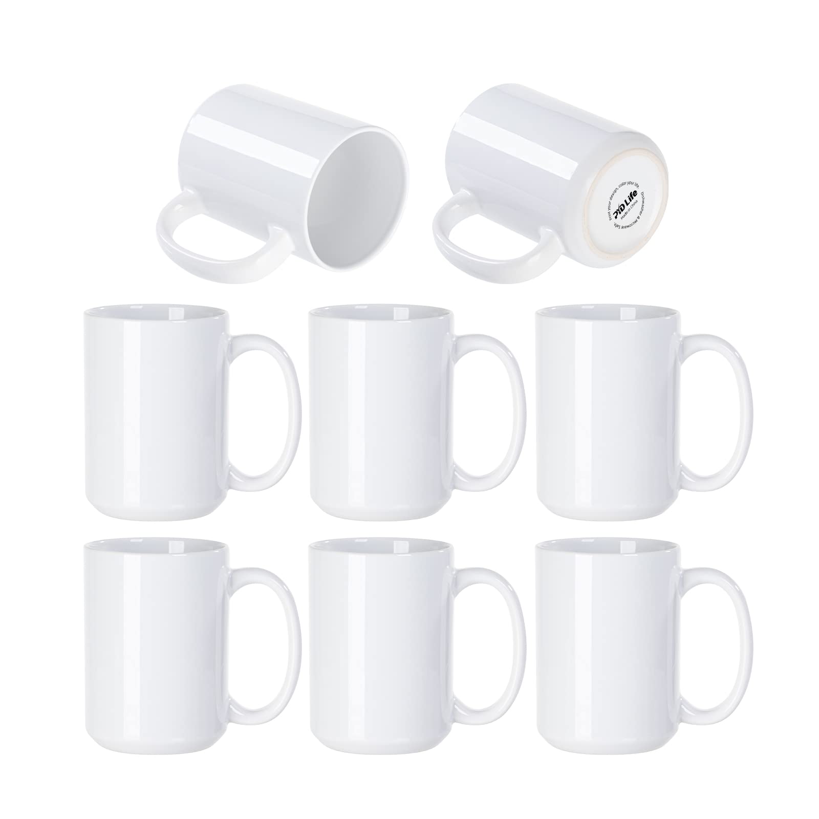 Taza PYD Life blanca de 15 oz para impresión, compatibles con Cricut.