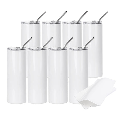 Taza PYD Life sublimación 20 oz, blanca y recta, ideal para diseños brillantes.