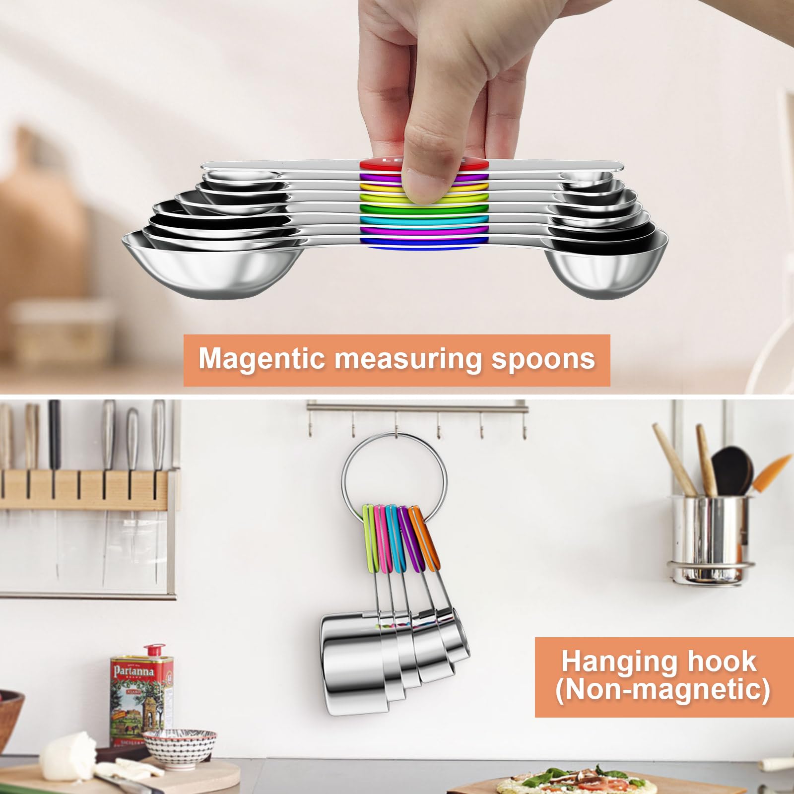 PYHIGH almacenamiento magnético mantiene utensilios organizados en la cocina.