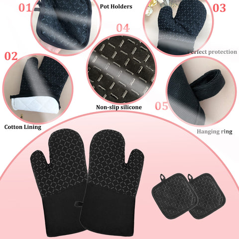 Guantes Pynqdfu de 12,5 pulgadas para manipular bandejas grandes sin quemarte.
