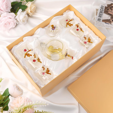 PYQTH juego de té 7 piezas en caja regalo, listo para regalar