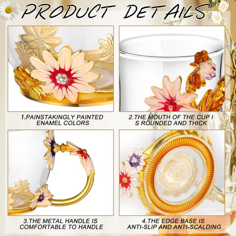 PYQTH posavasos florales 10 cm, protegen superficies con elegancia