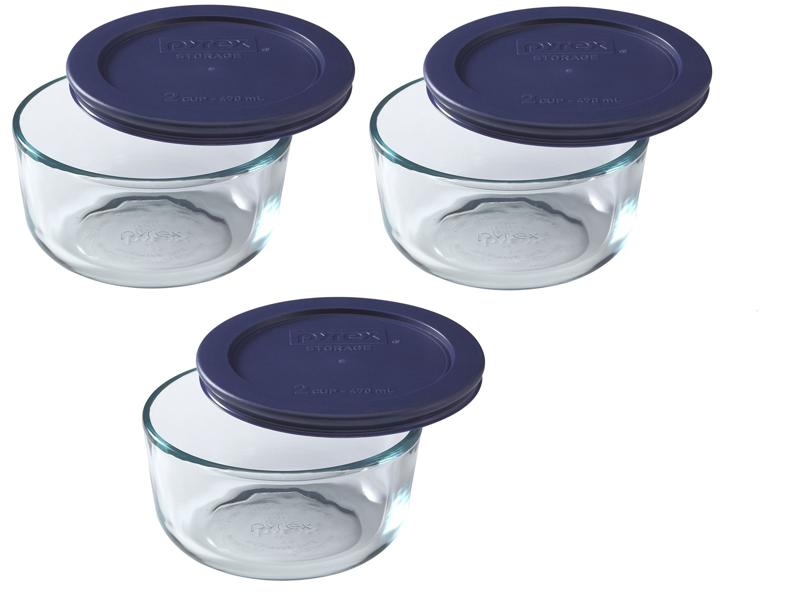 Tapa azul oscuro Pyrex 7200, segura para congelar y calentar.