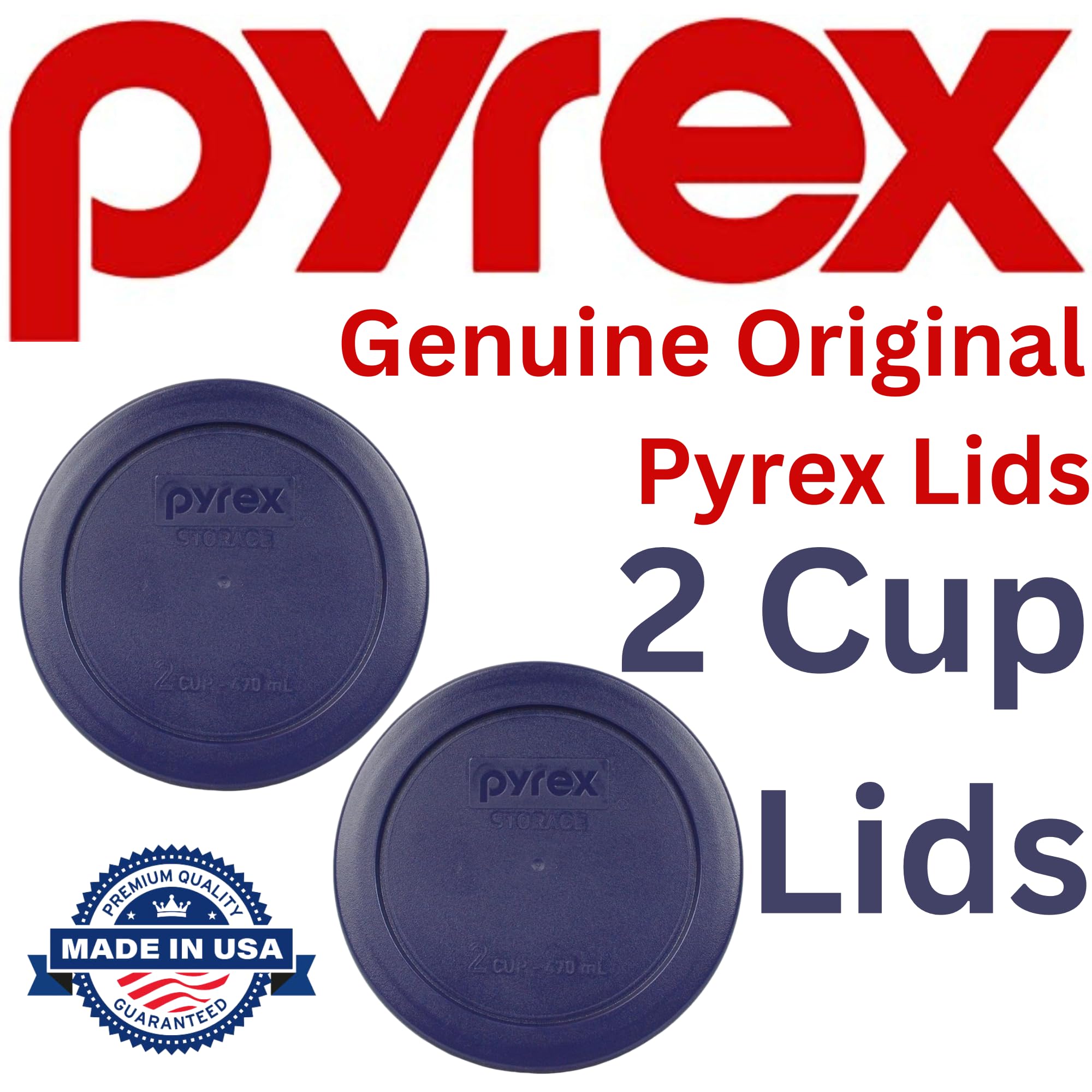 Dos tapas Pyrex 7200-PC azul, útiles para porciones de 2 tazas y conservación