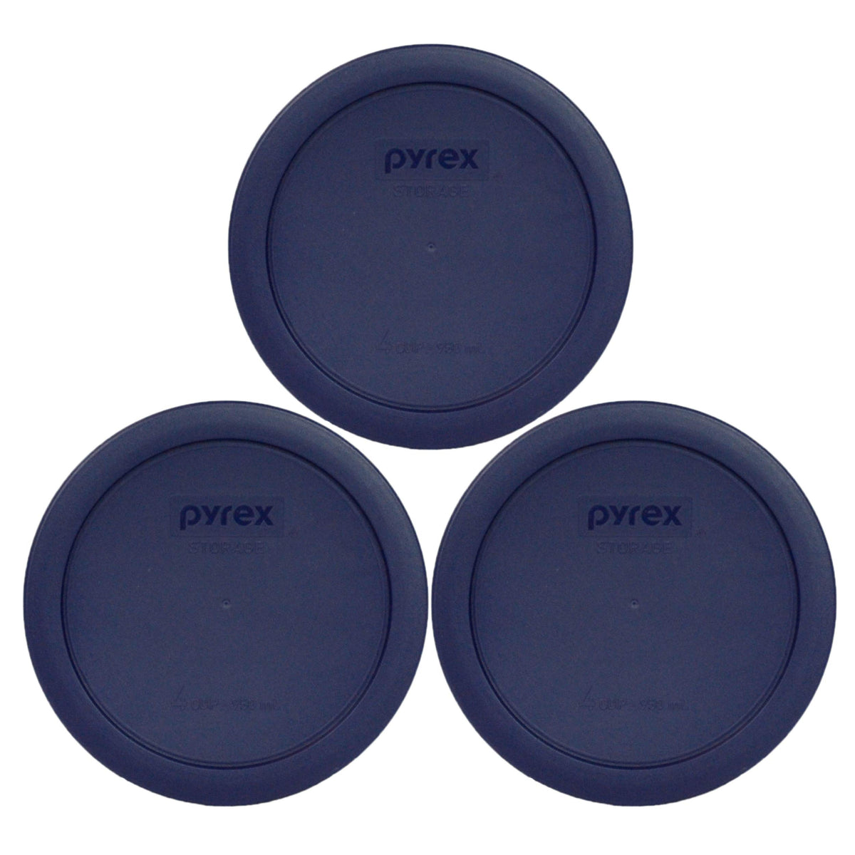 Pyrex 7201-PC tapas azules para recipientes de 4 tazas, sellan herméticamente para conservar frescura.