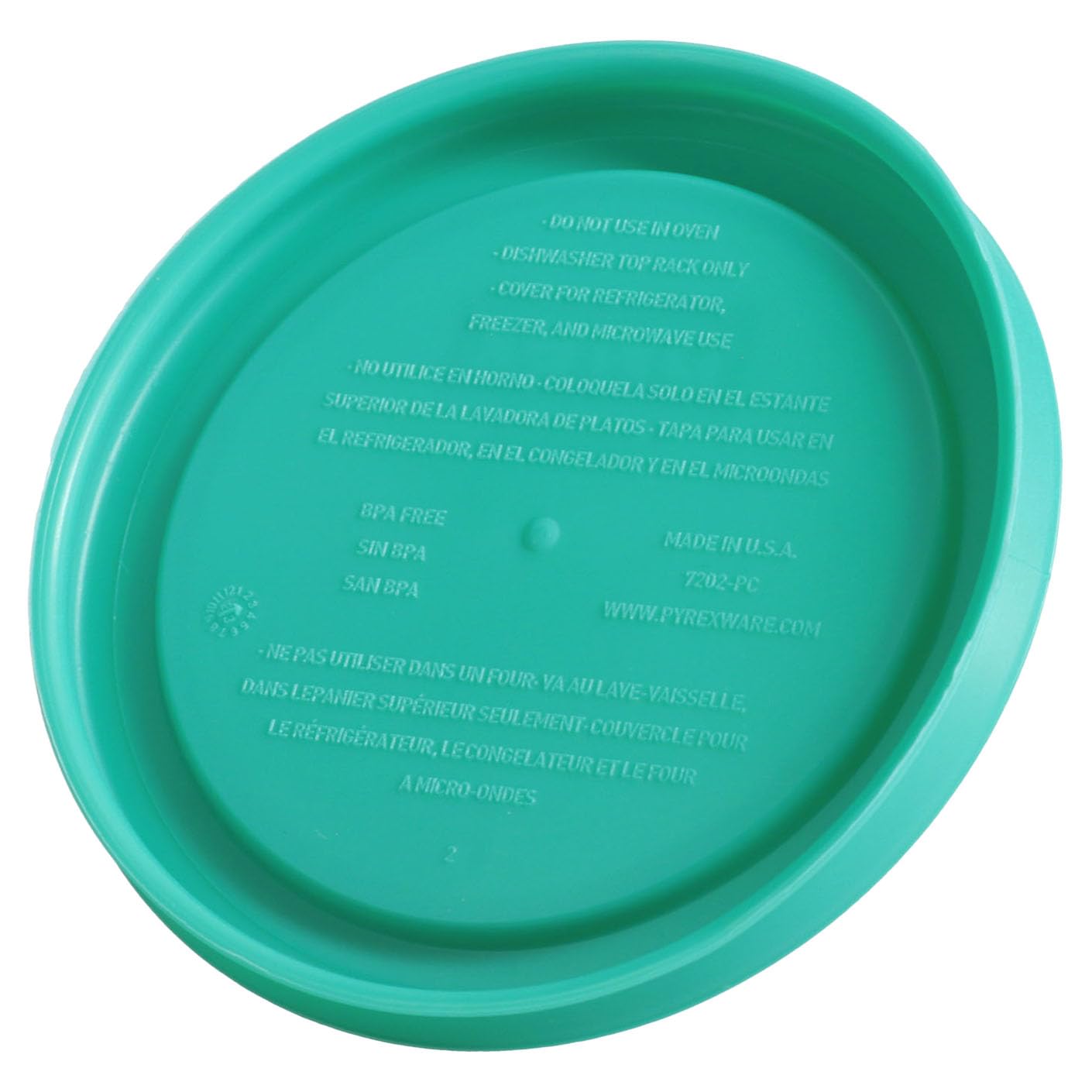 Tapa verde Pyrex duradera, apta para lavavajillas en la rejilla superior