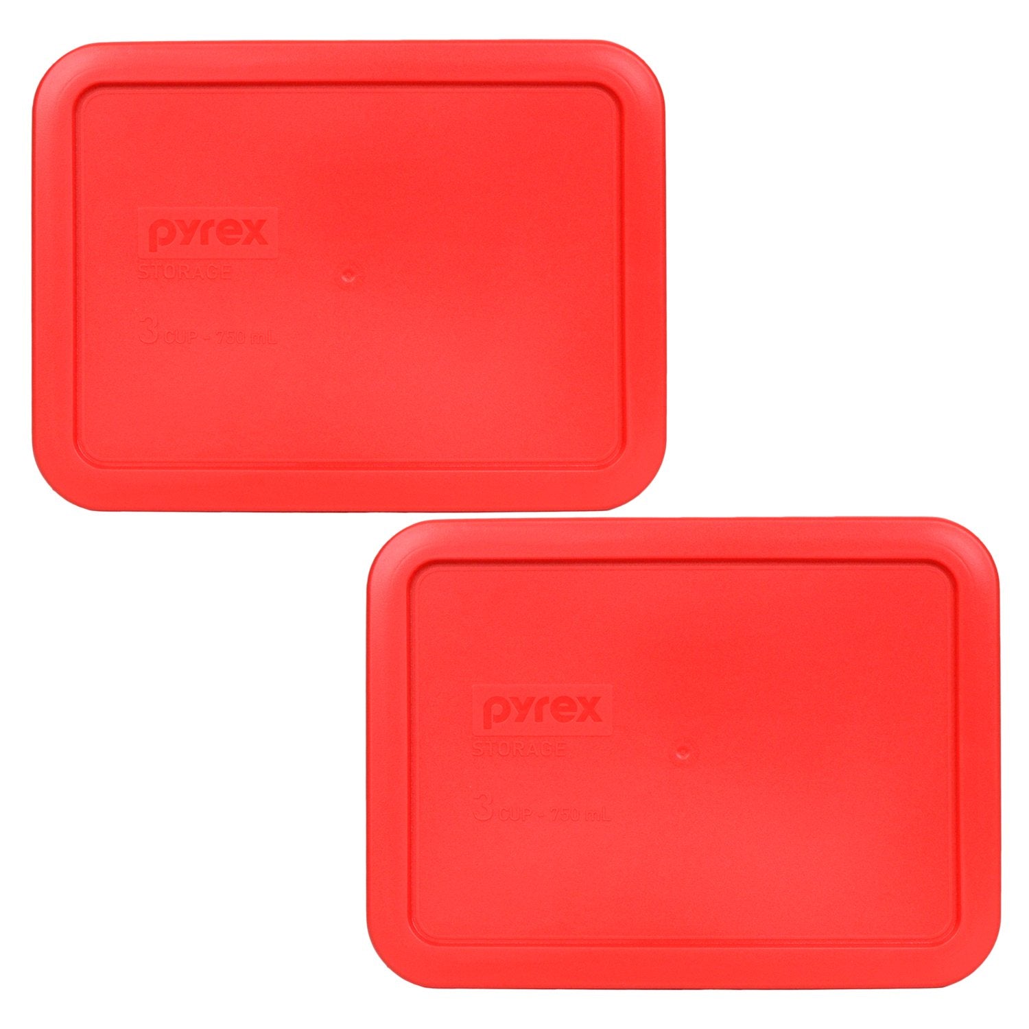 Tapas rojas Pyrex 7210-PC para recipientes de 3 tazas, ideal para almacenamiento seguro