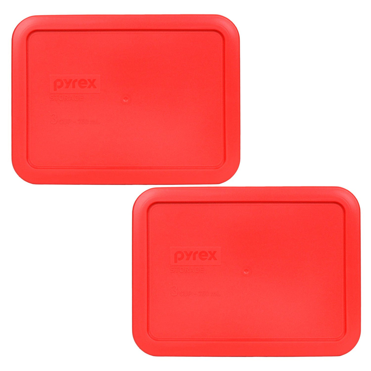 Tapas rojas Pyrex 7210-PC para recipientes de 3 tazas, ideal para almacenamiento seguro