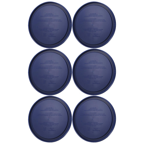 Tapa azul Pyrex 7402-PC lavable en lavavajillas en estante superior.