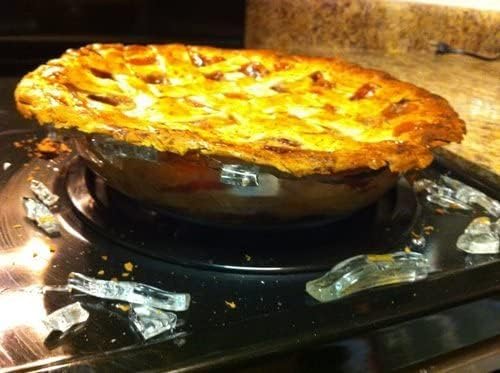 Pyrex C-209, plato tarta de vidrio, hornea, enfría y sirve con borde festoneado
