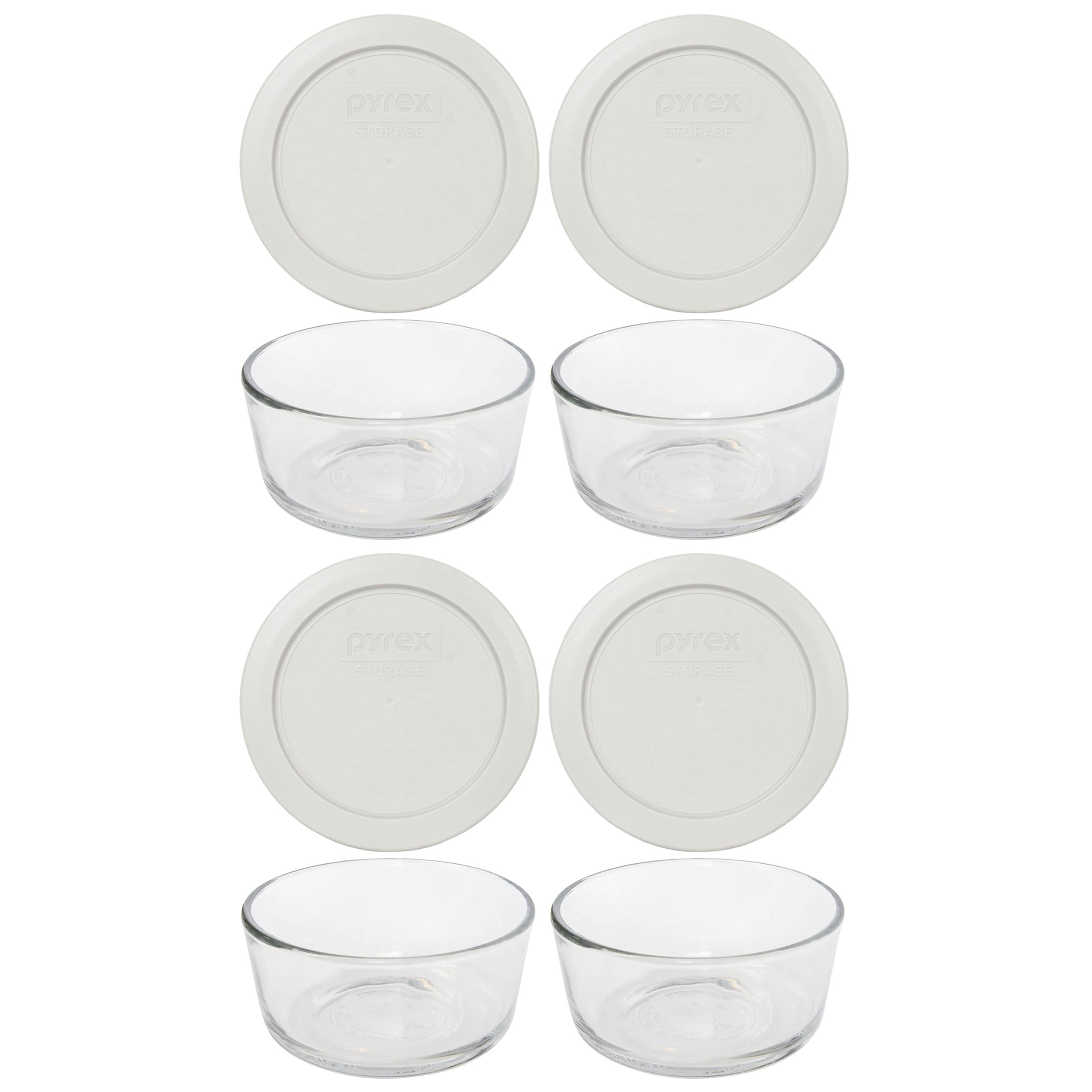 Pyrex cuencos de vidrio de 2 tazas para porciones fáciles y seguras.