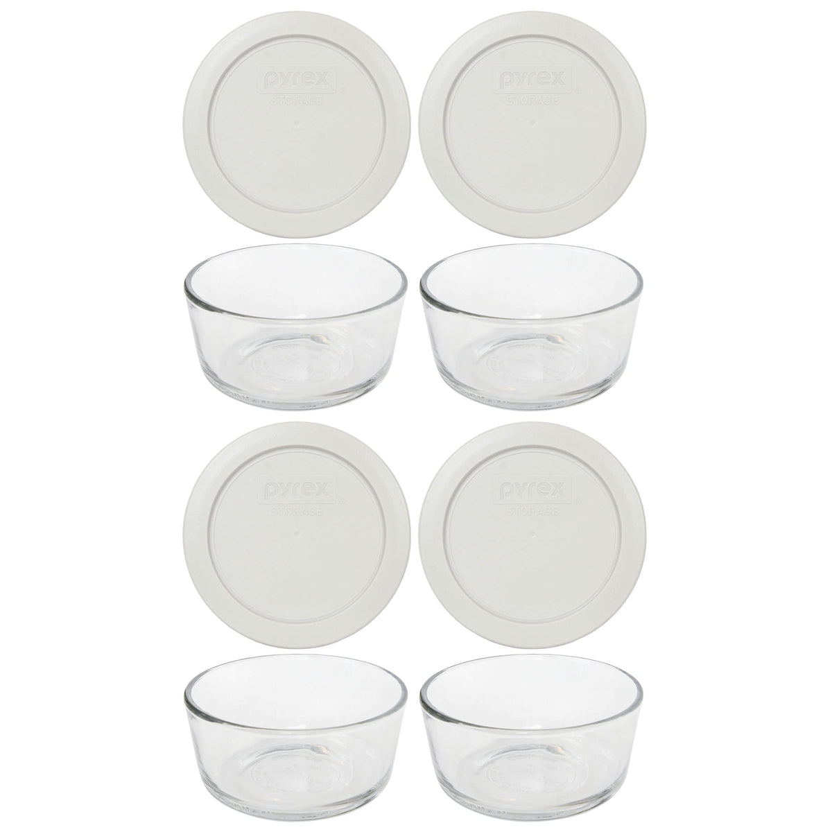 Pyrex cuencos de vidrio de 2 tazas para porciones fáciles y seguras.
