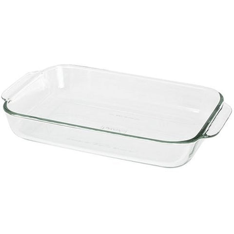 Pyrex Easy Grab: bandeja de vidrio 2 Qt con asas grandes para hornear