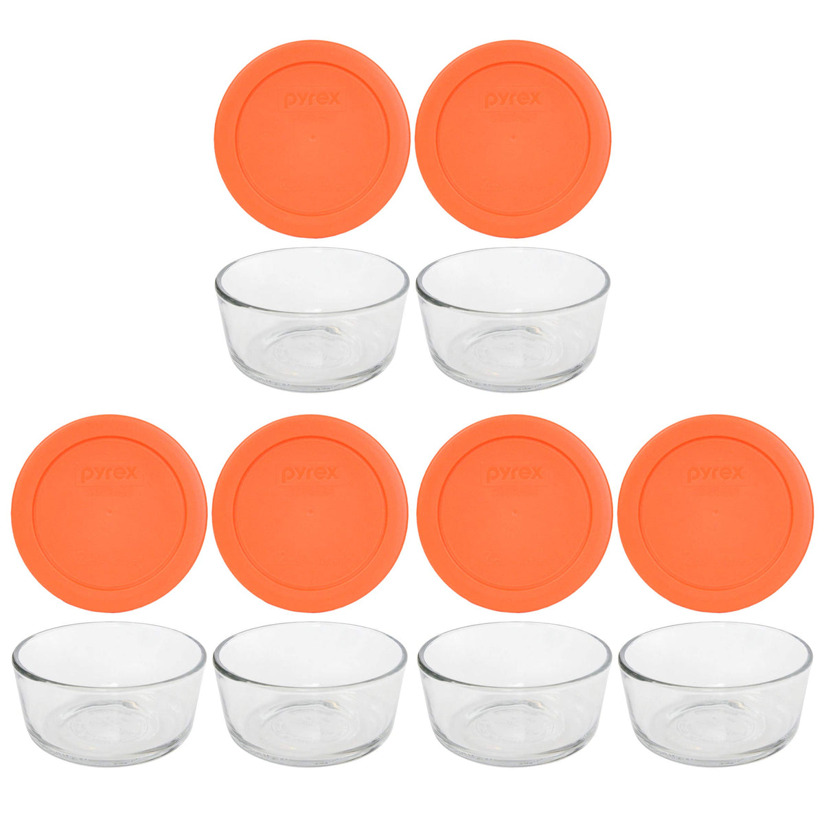 Set de Pyrex cuencos de vidrio transparentes para ver porciones y almacenar comidas