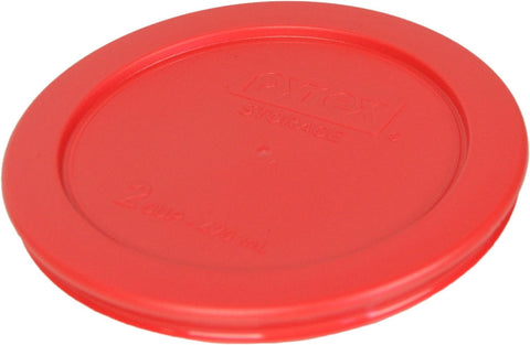 Tapa Pyrex 7200-PC roja para 2 tazas, apta para lavavajillas en la rejilla superior.