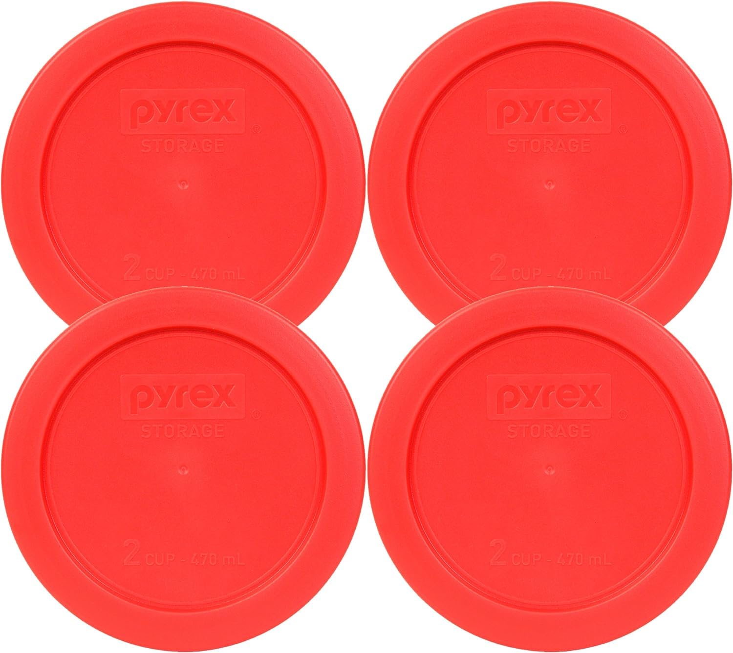 Tapa Pyrex 7200-PC roja para recipientes de 2 tazas, ajuste seguro y cierre hermético.
