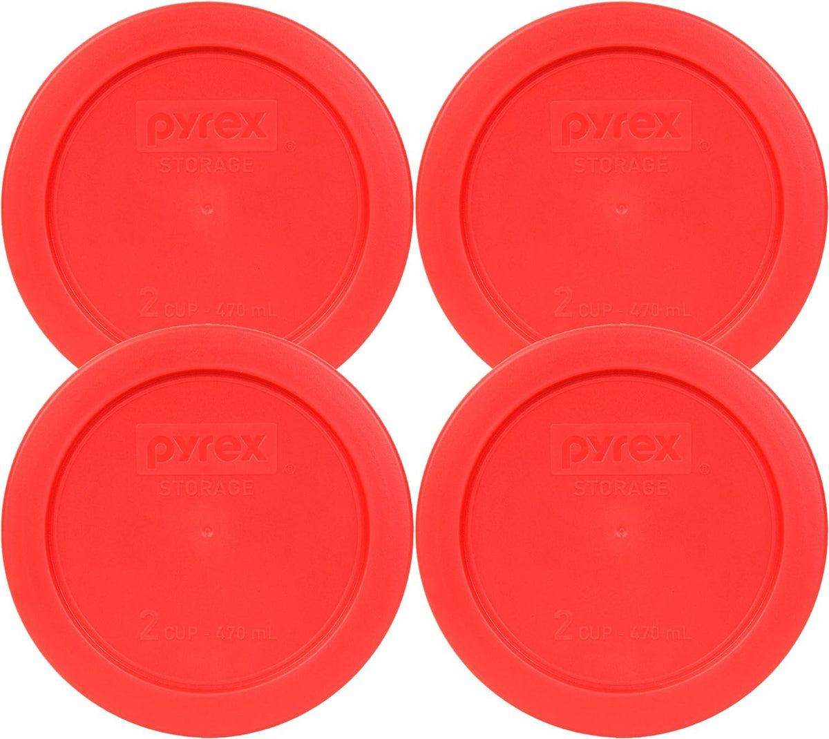 Tapa Pyrex 7200-PC roja para recipientes de 2 tazas, ajuste seguro y cierre hermético.