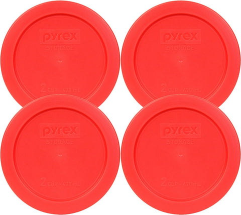Tapa Pyrex 7200-PC roja para recipientes de 2 tazas, ajuste seguro y cierre hermético.