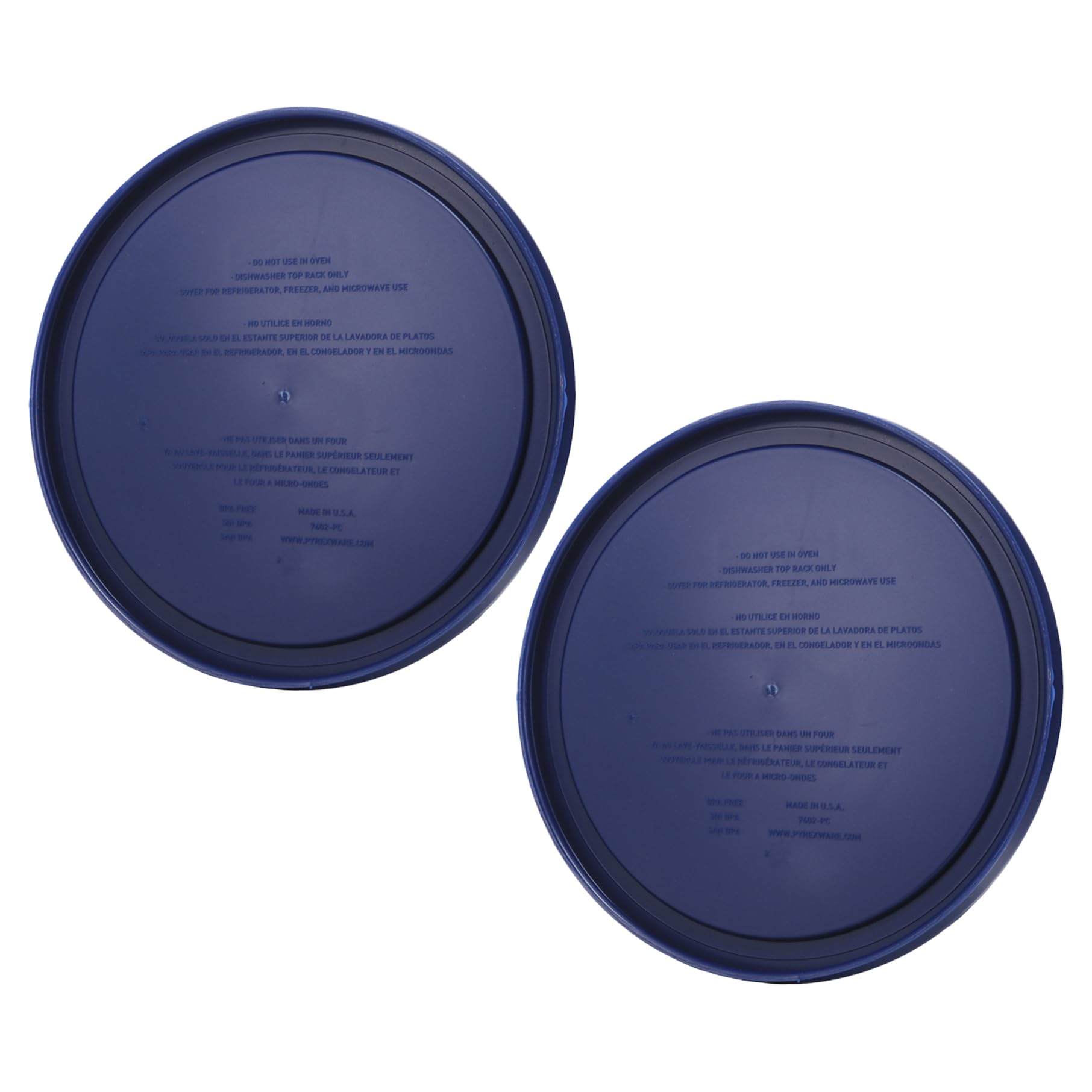Tapas Pyrex azul para lavado en la rejilla superior