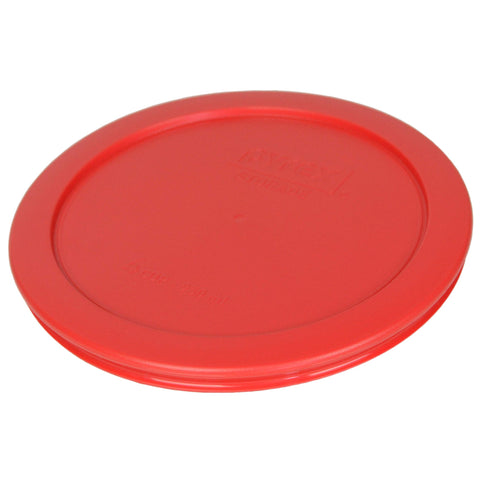 Cuatro tapas Pyrex rojas para conservar comida y ordenar la nevera.