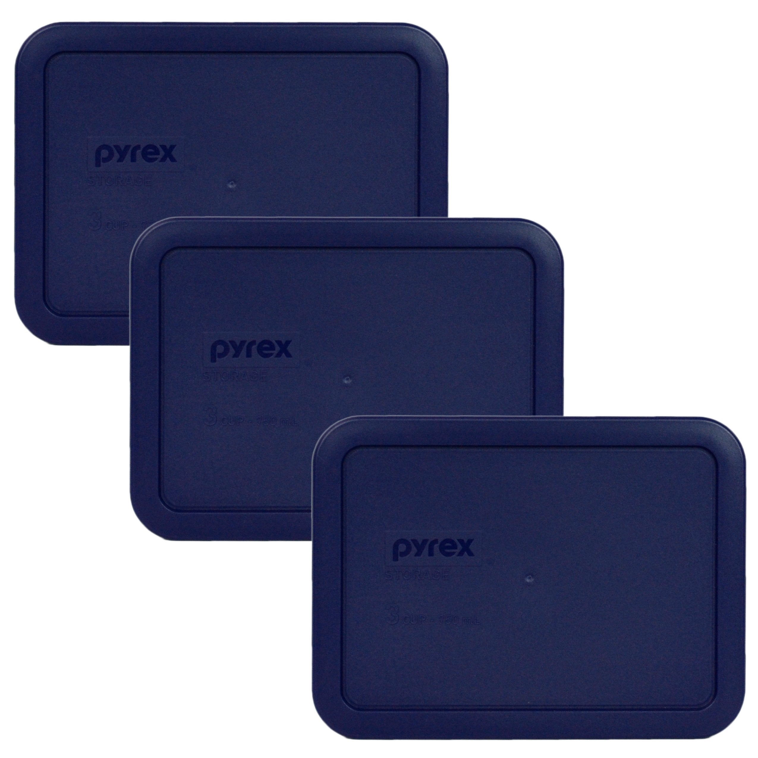 Tapas Pyrex azul para recipientes de 3 tazas, ideal para guardar sobras.