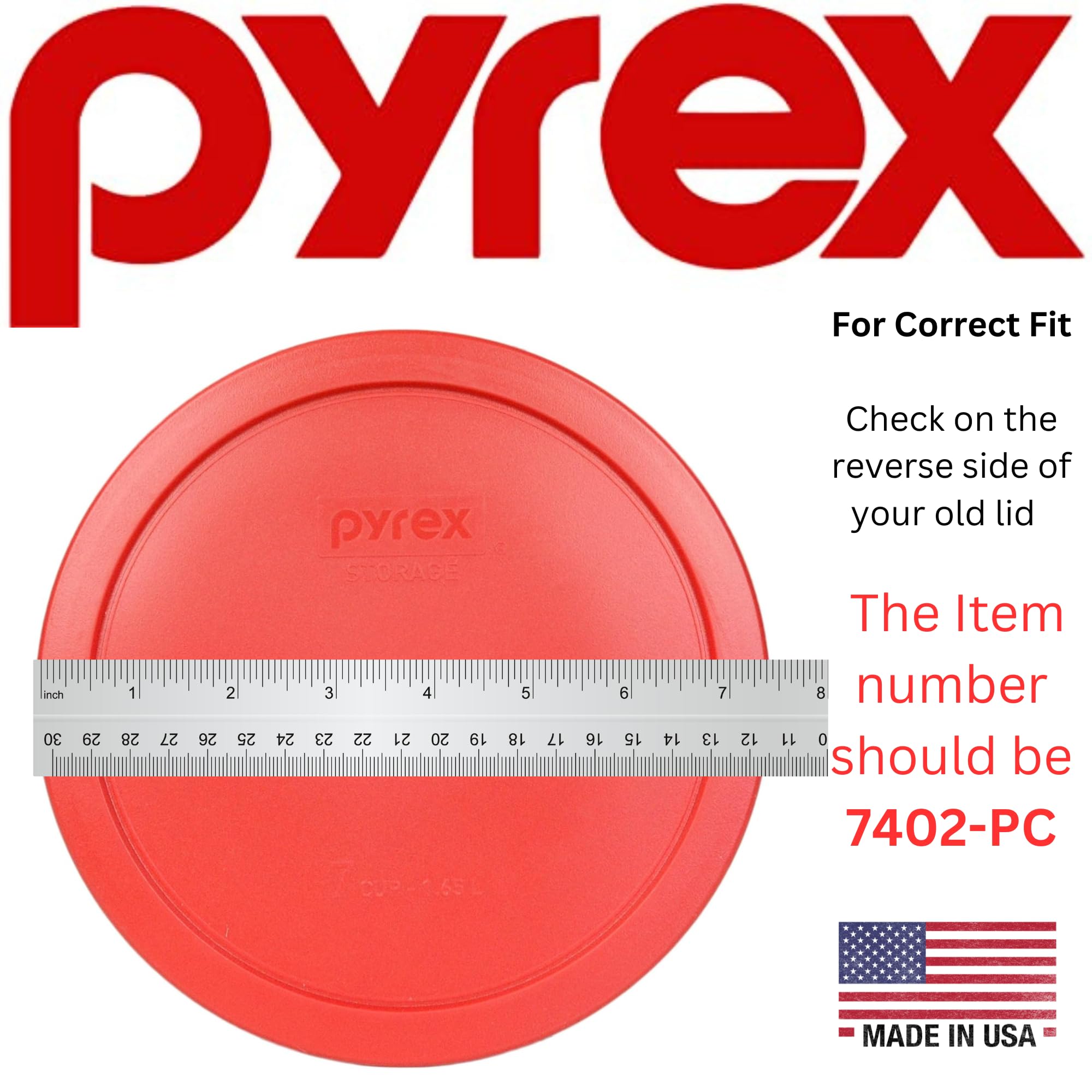 Tapa compatible con cuenco Pyrex 7402 de 6 tazas para microondas.