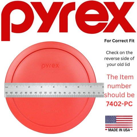 Tapa compatible con cuenco Pyrex 7402 de 6 tazas para microondas.