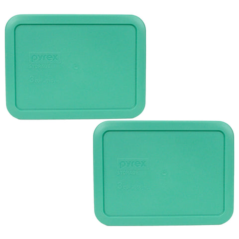 Tapas plásticas Pyrex verde claro para tazas de 3, ideales para refrigerar y calentar.