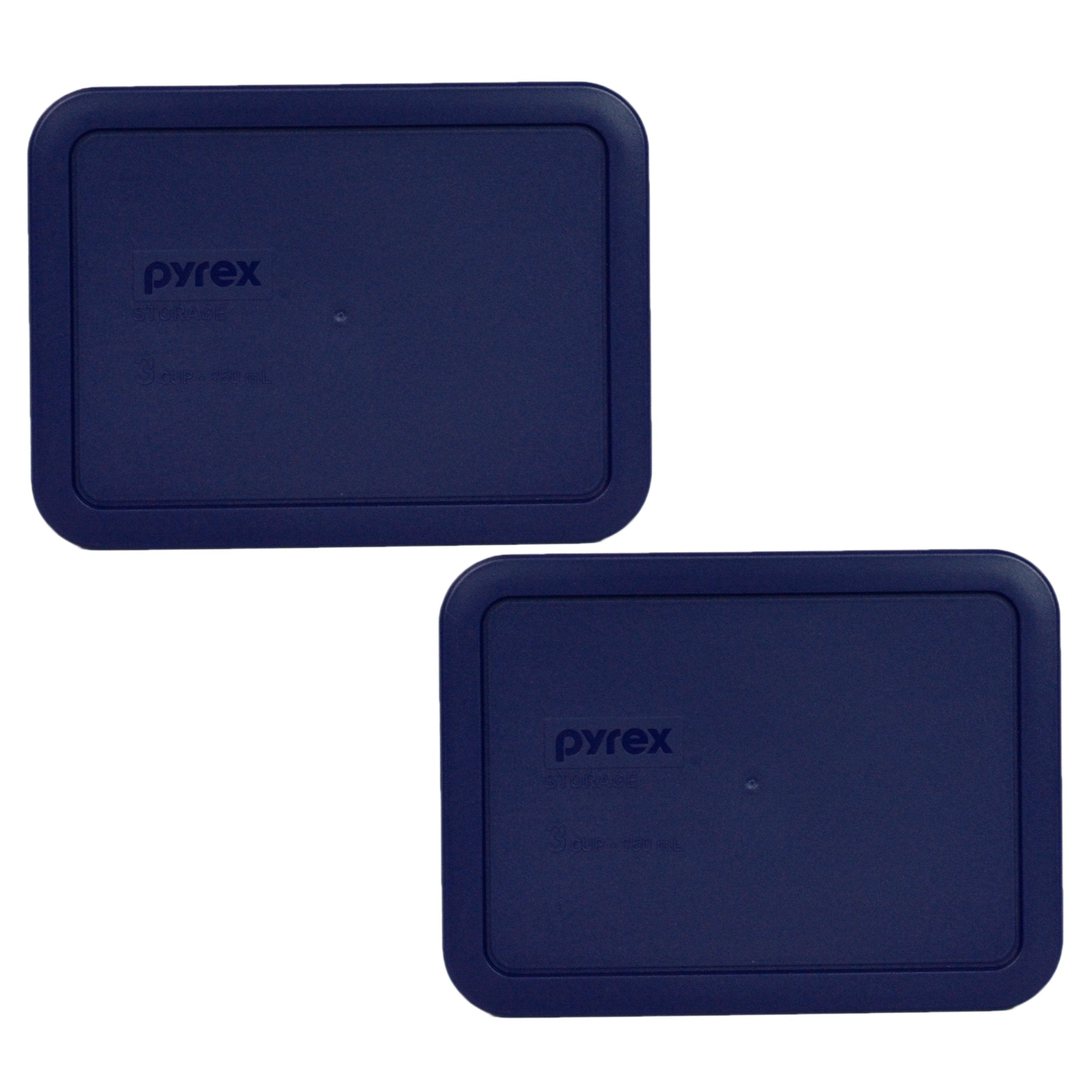 Tapas rectangulares Pyrex de 3 tazas azules para almacenamiento seguro de comidas