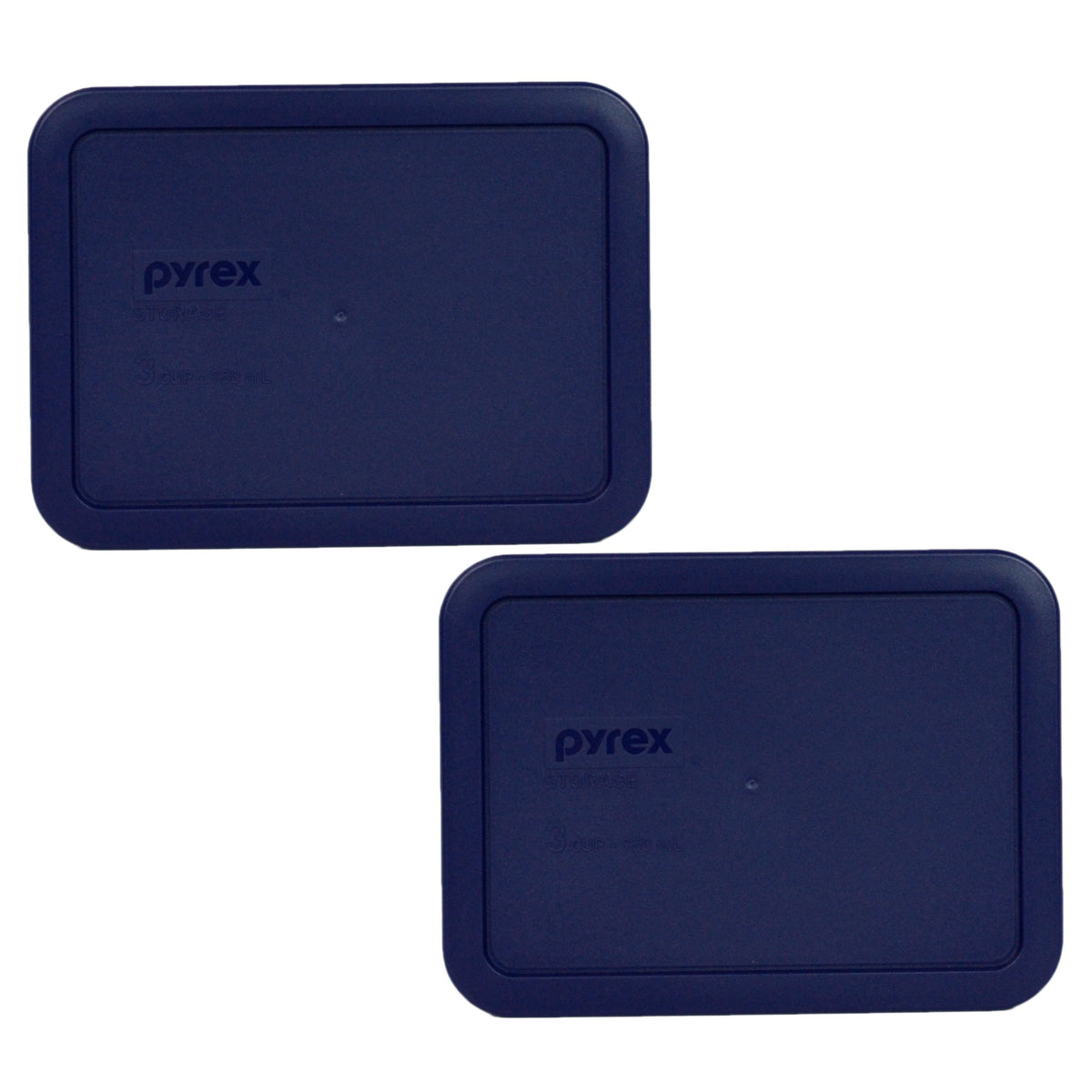 Tapas rectangulares Pyrex de 3 tazas azules para almacenamiento seguro de comidas