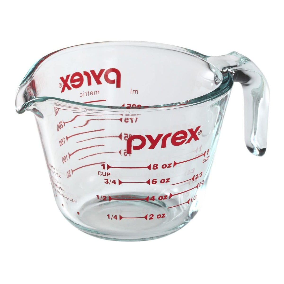 Taza de medición Pyrex de 1 taza, visión clara para medir con precisión en la cocina