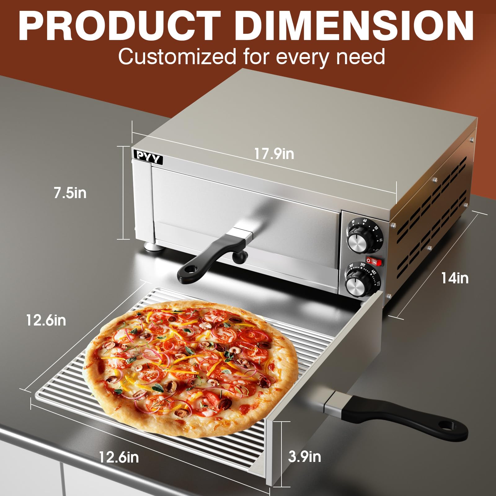 Panel frontal de control del horno PYY para precisión de cocción.