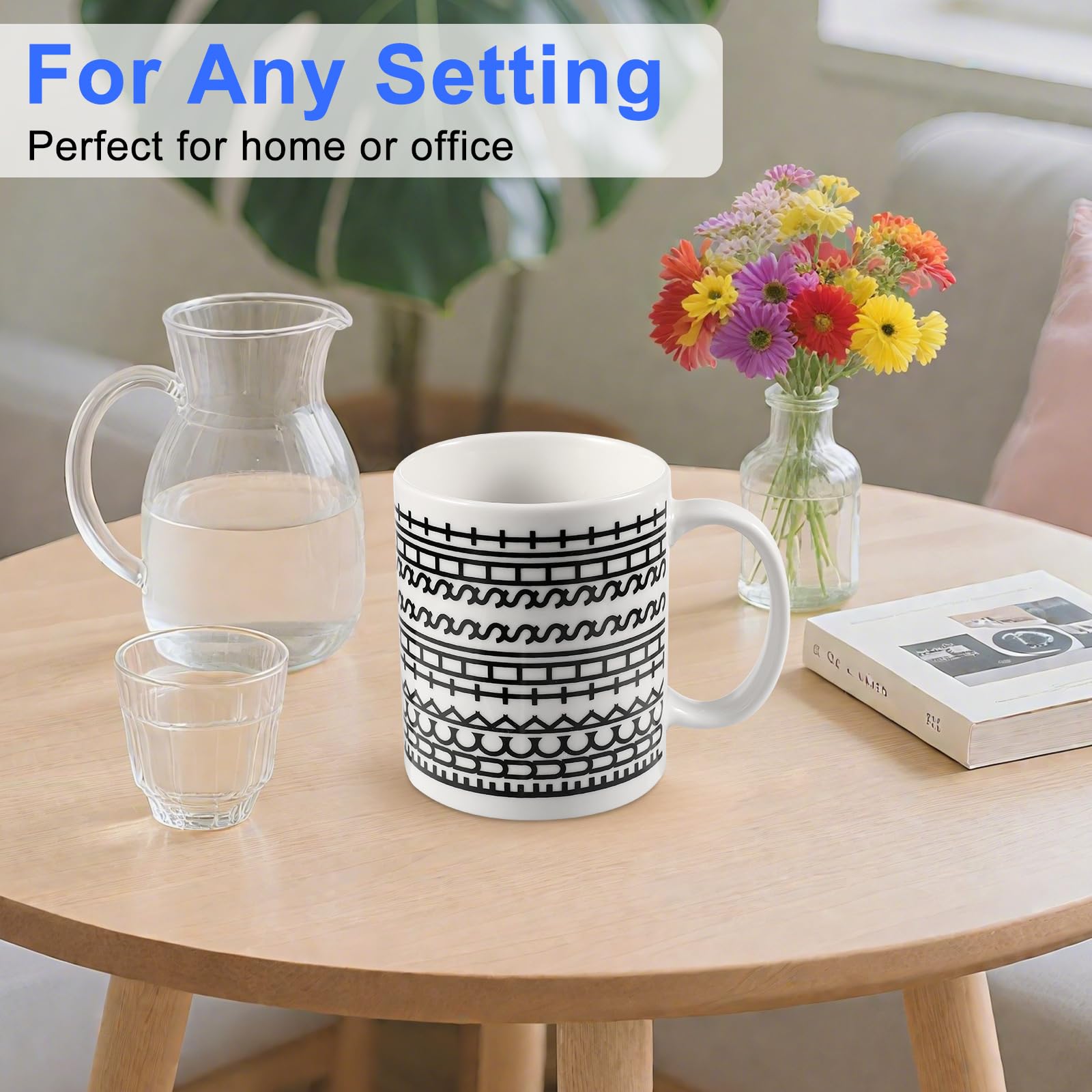 Taza cerámica resistente, perfecta para diario y uso en oficina
