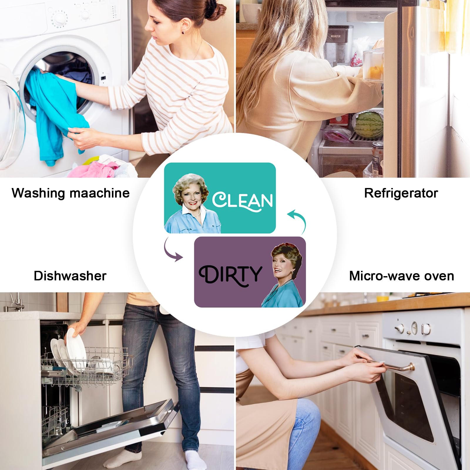 Imán Las Chicas Doradas de PZJIEAN, ideal como regalo para nuevos hogares y apartamentos.