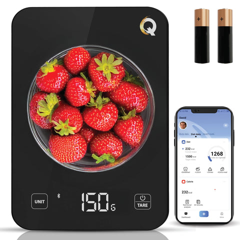 QAHHAR balanza de alimentos con pantalla LED resistente al agua para cocina.
