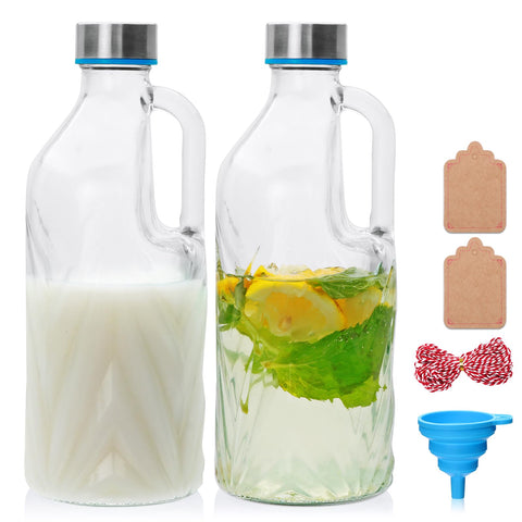 Jarra de vidrio QAPPDA 36 oz con tapa, ideal para té helado.
