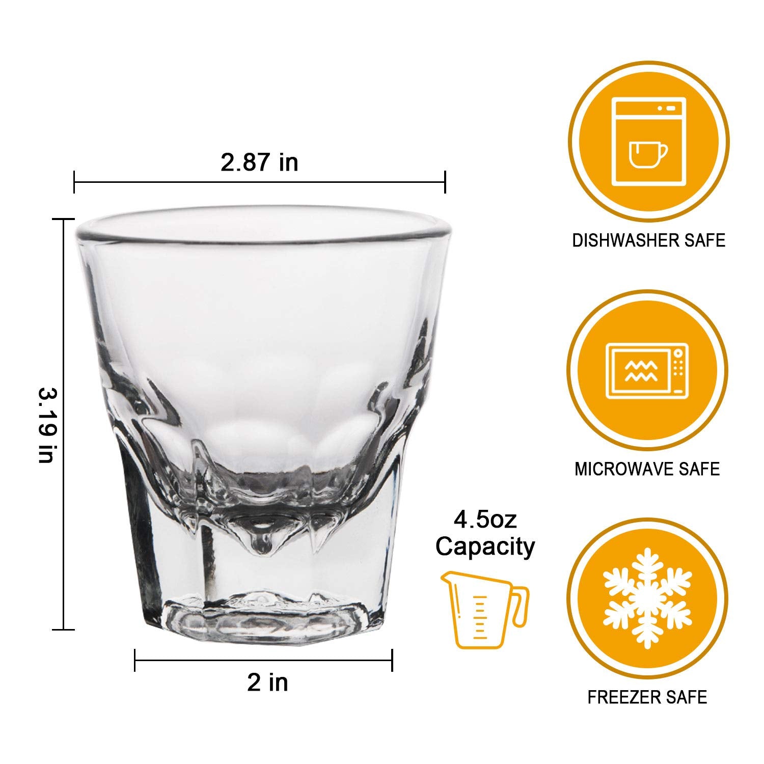 Vaso de chupito QAPPDA de cristal claro y diseño clásico.