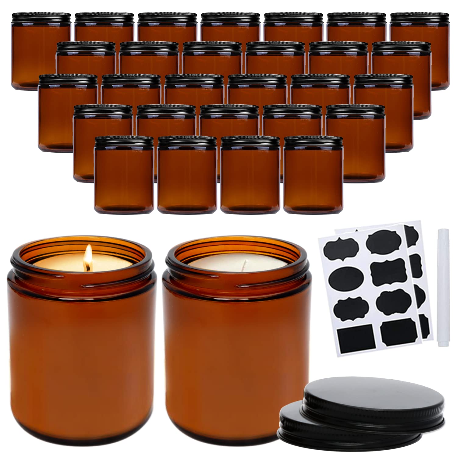 QAPPDA tarros ámbar 250ml: almacenamiento elegante y protección.