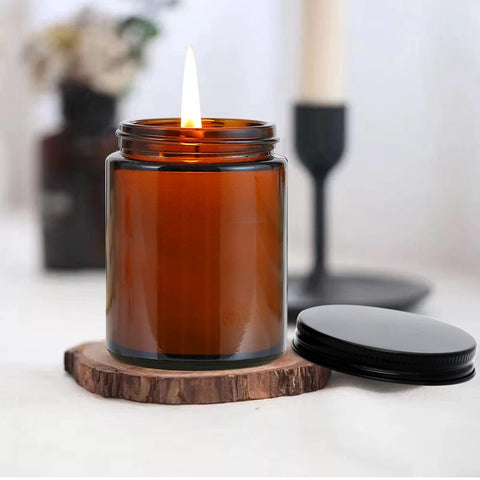 QAPPDA uso casero: tarro ámbar ideal para velas y artesanías.
