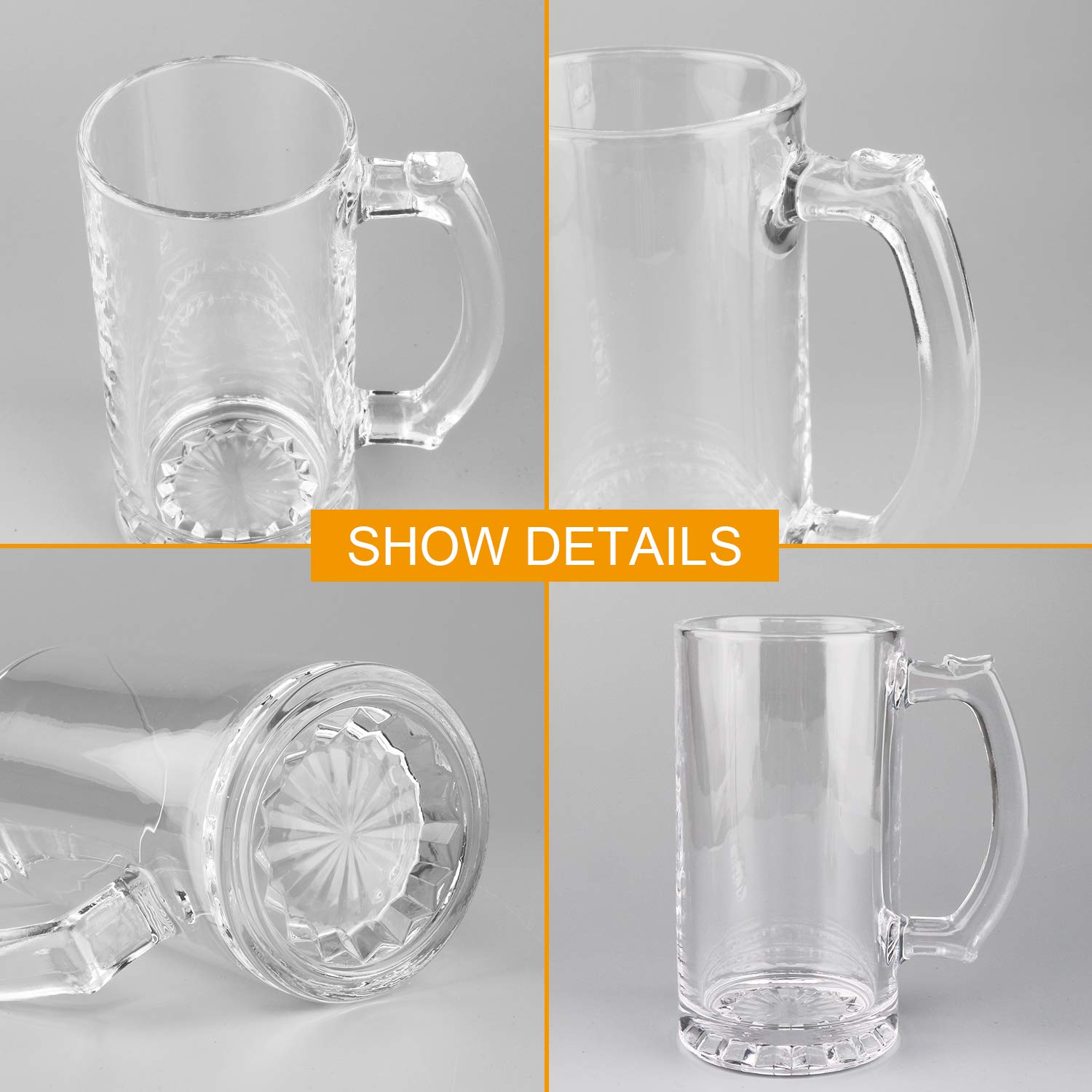 QAPPDA vaso de cerveza con diseño recto elegante