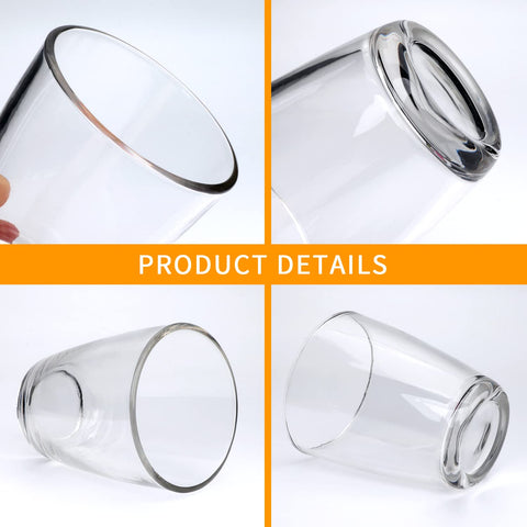 Vaso de cristal claro QAPPDA para leche o agua, diseño minimalista.
