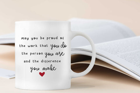 Taza QASHWEY inspiracional de doble cara para la oficina.