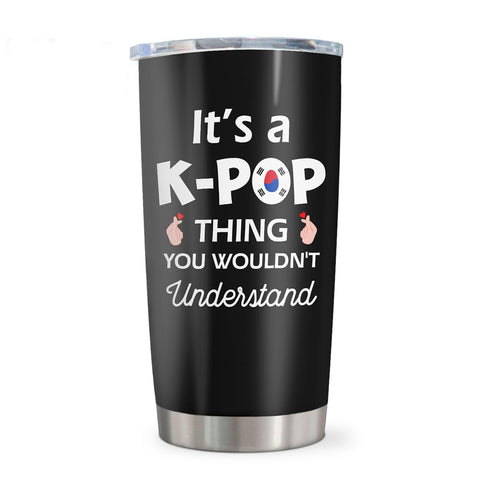 Taza térmica K-POP de Qatdey con diseño llamativo para bebidas en cualquier ocasión.