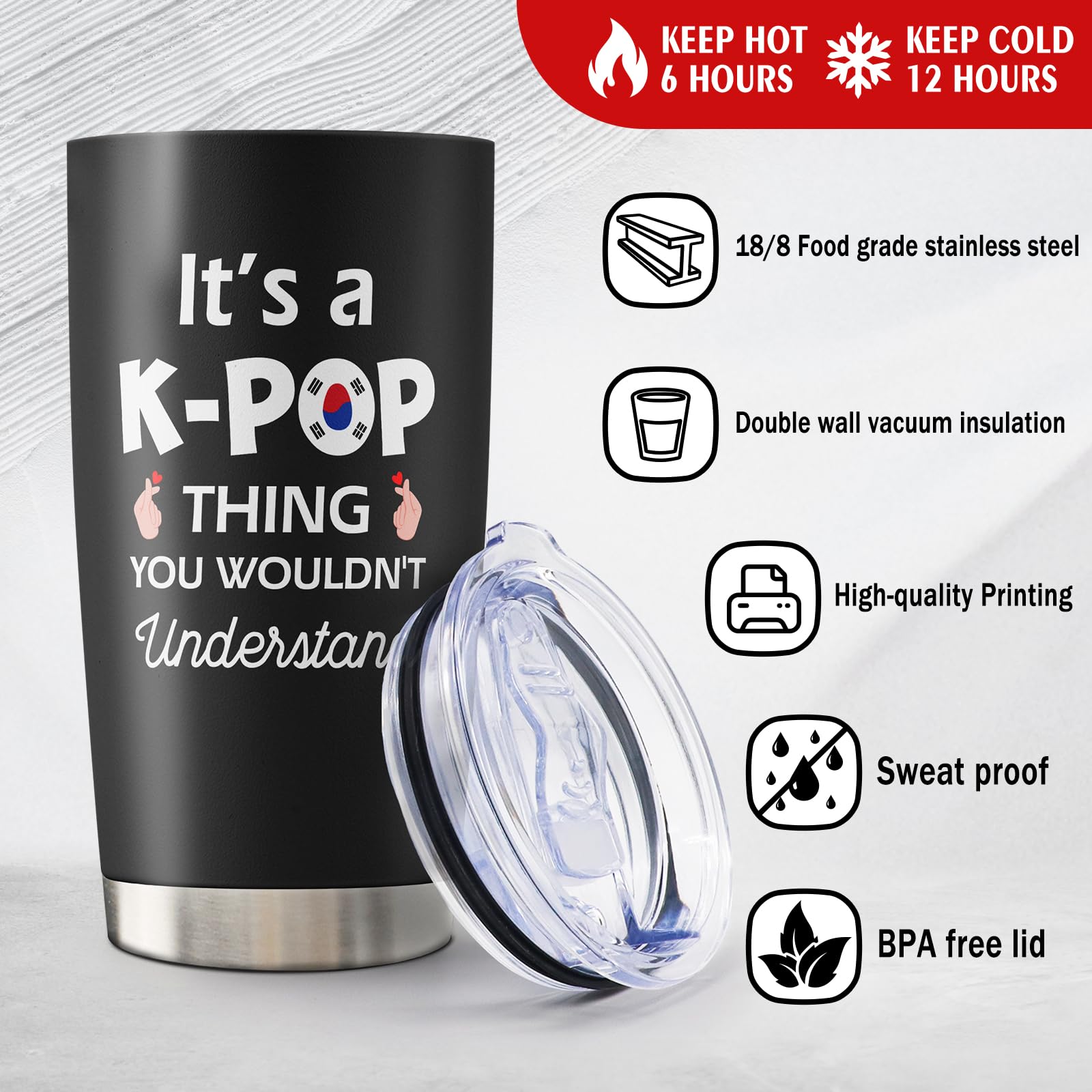 Taza térmica 20oz de Qatdey para uso diario y actividades al aire libre.