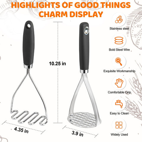 Qbily machacador patatas uso versátil para patatas, verduras y frutas