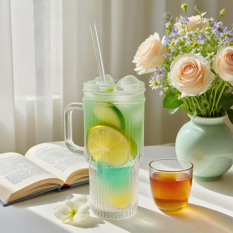 Vidrio de alta densidad, libre de BPA y plomo en vasos QBrBk.