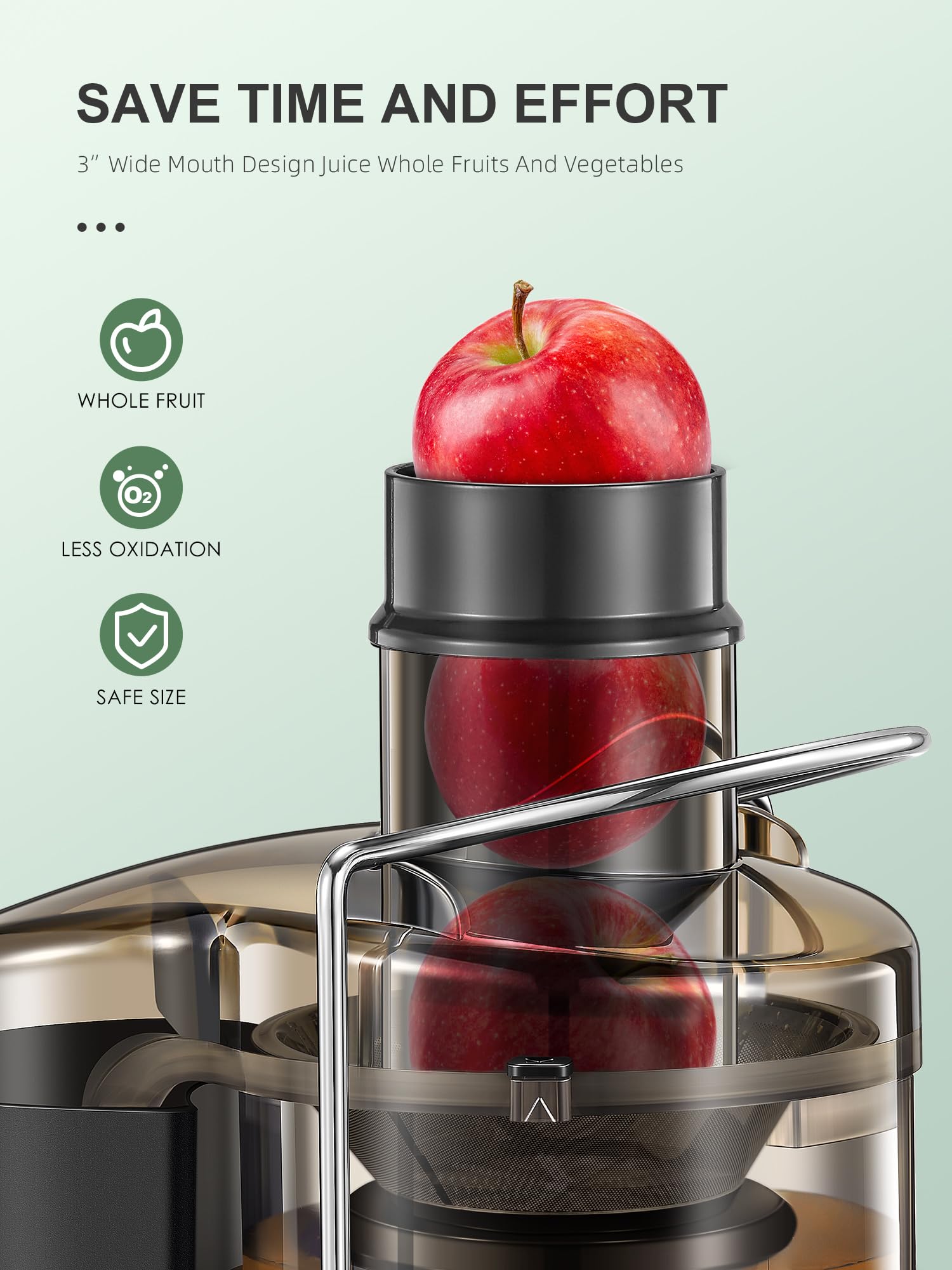 QCen Exprimidor centrífugo con dos velocidades para diferentes frutas