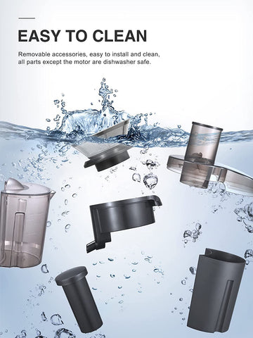 Qcen Extractor centrífugo de jugos, limpieza fácil con piezas desmontables.