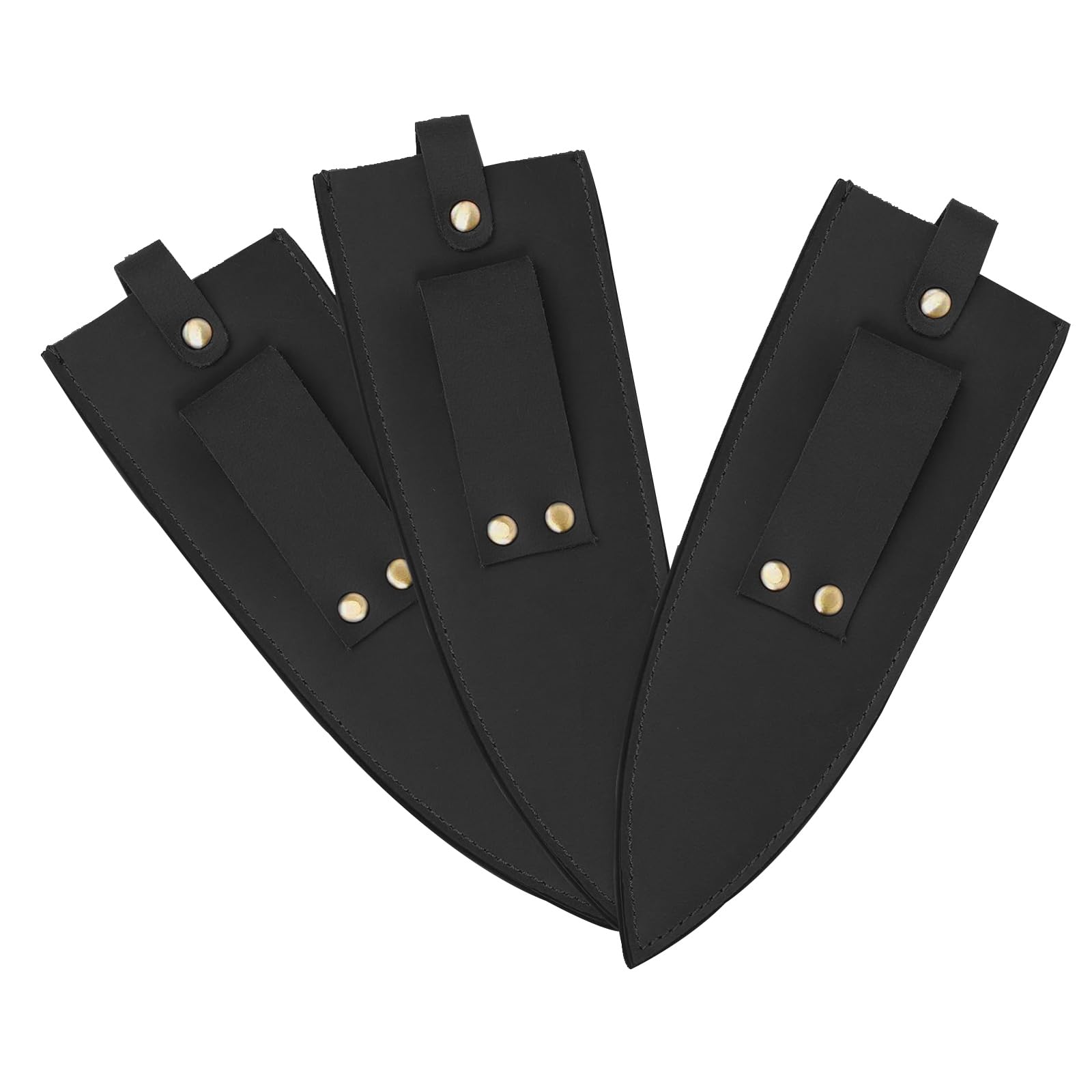 Funda de cuero Qchengsan para cuchillos anchos, protege el filo durante uso.