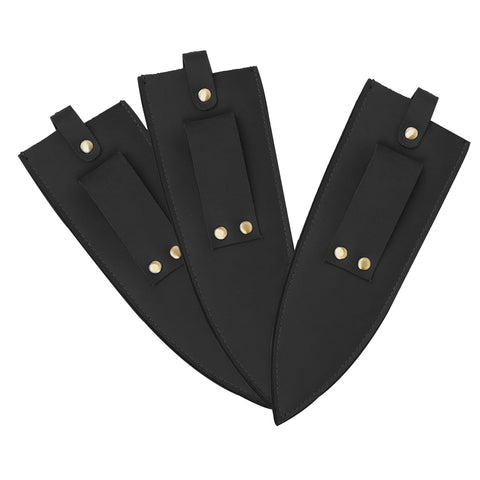 Funda de cuero Qchengsan para cuchillos anchos, protege el filo durante uso.